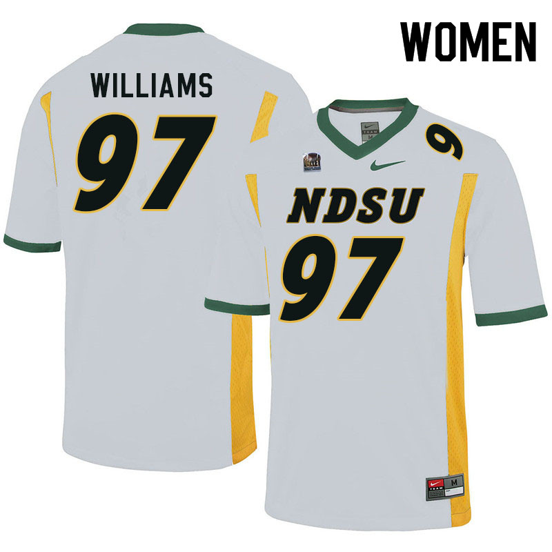 Women #97 Gannon Williams North Dakota State Bison College Football Jerseys Sale-White - Click Image to Close